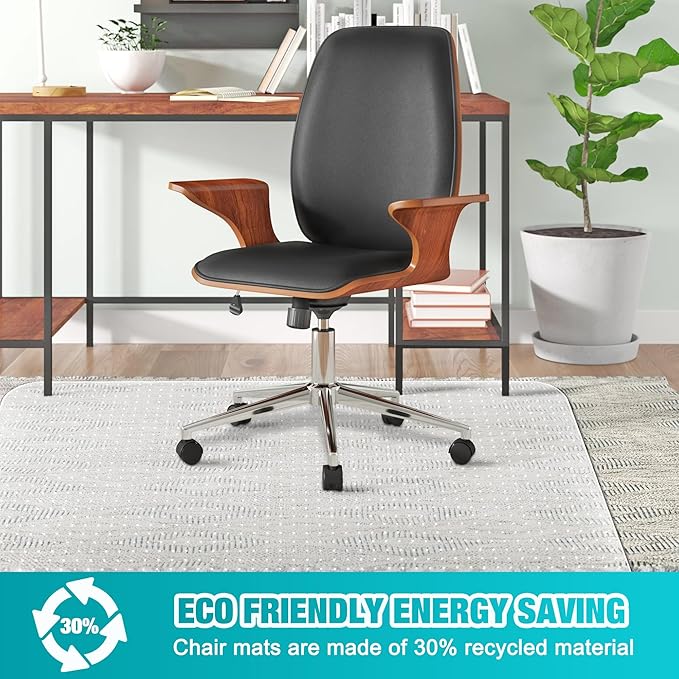 Desk Chair Mat for Carpeted Floors, 30" X 48", Transparent Office Chair Mat for Low Pile Carpets, Plastic Floor Mat for Office Chair on Carpet for Work, Home, Gaming, Easy Glide (Rectangle)
