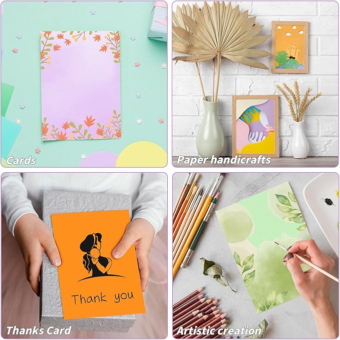 5" x 7" Cardstock, 200 Pack/20 Assorted Colors Colorful Thick Paper Cardstock Blank Colored Cards Stock for Invitations, Greeting Cards Making, Postcards, Photos, 250GSM Thick Paper Colorful