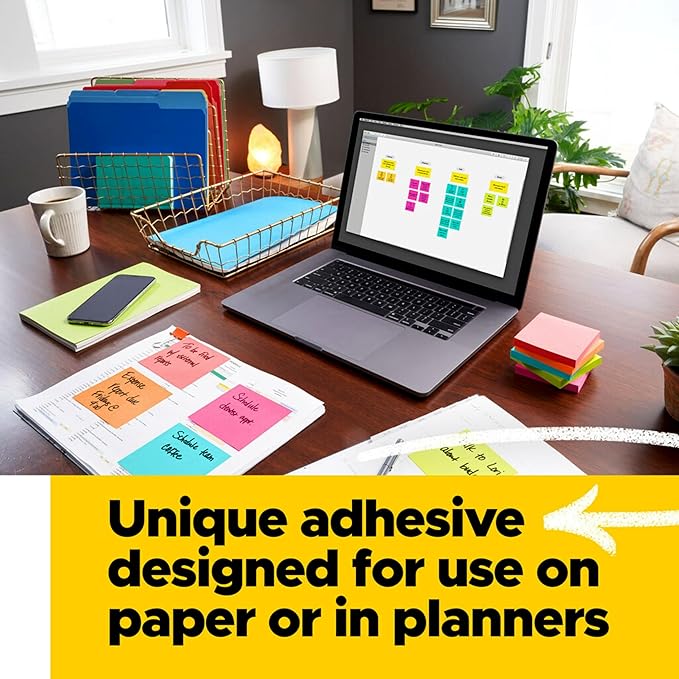 Post-it Dispenser Pop-up Notes, 3x3 in, 24 Pads, Canary Yellow, Clean Removal, Recyclable