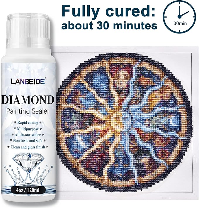 LANBEIDE 2 Pack 240ML Diamond Painting Sealer, 5D Diamond Painting Art Glue Permanent Hold & Shine Effect Sealer for Diamond Painting and Puzzles