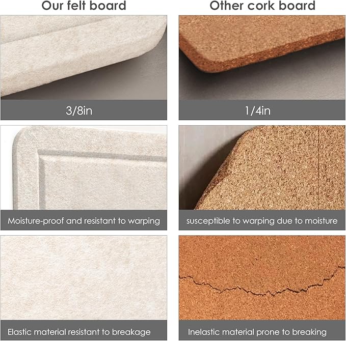 Large Bulletin Board - 48 x 48 Inches, Decorative Felt Pin Board for Wall - 4' x 4' Foldable Photo Display Board with Self-Adhesive Tape, Includes 20 Push Pins - Oatmeal