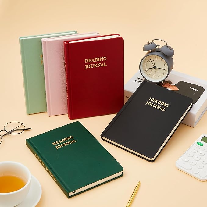 Reading Journal Book Lovers Gifts Hardcover Leather Readers Log Track Reading with 65 Book Reviews, 5.8”x8.3”, DarkGreen