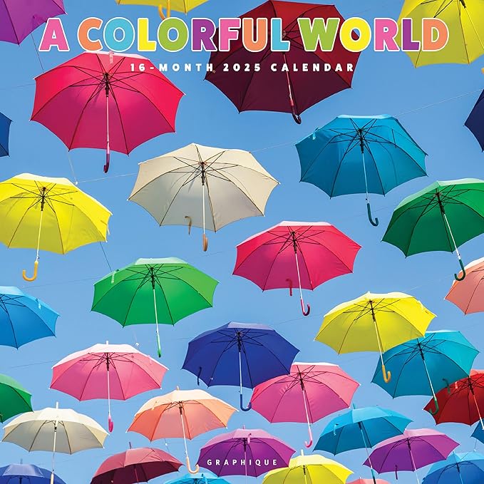 Graphique 2025 A Colorful World Wall Calendar | 12” x 12” | Thick Paper | Home & Office Organizer | Large Monthly Grid | 3 Languages & Marked Holidays | 4 Month Preview Page for 2026