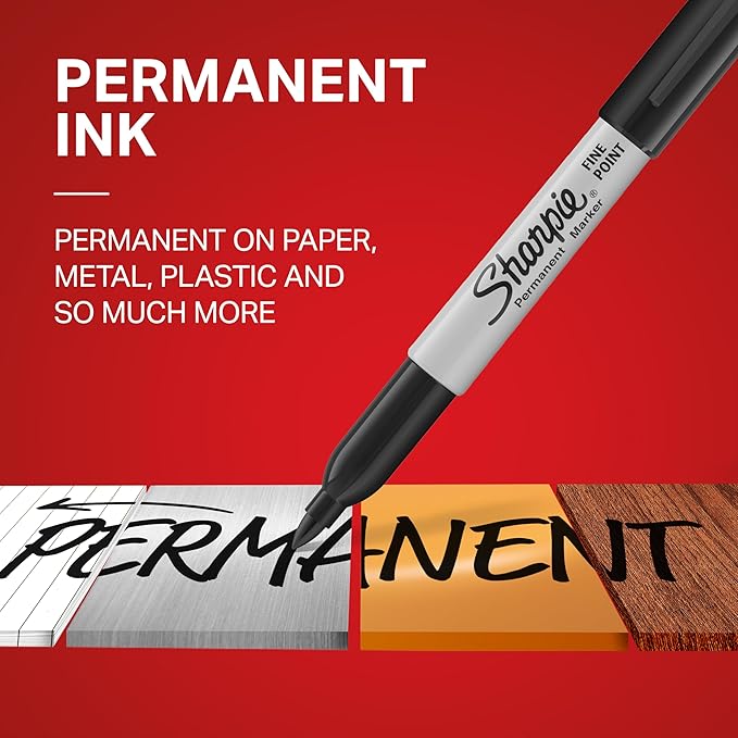 Sharpie Permanent Markers Variety Pack, Featuring Ultra-Fine, Chisel Tip, And Fine Tip Marker Set, Writing And Poster Markers, Black, 6 Count
