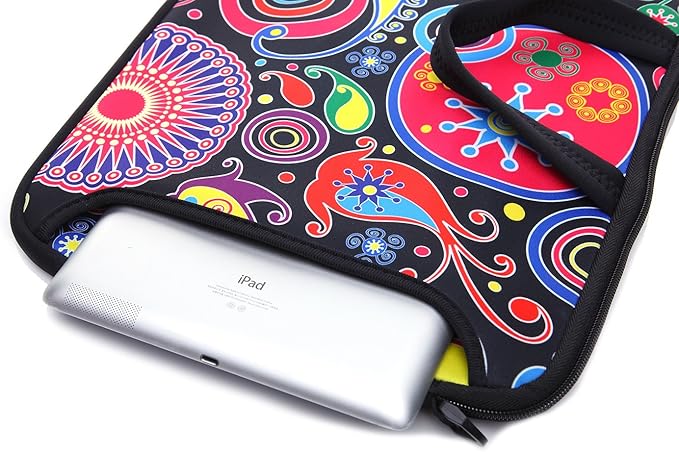14 Inch Neoprene Laptop Sleeve Case Bag with shoulder strap For 14" Notebook/MacBook/Ultrabook/Chromebook (Classic colorful)