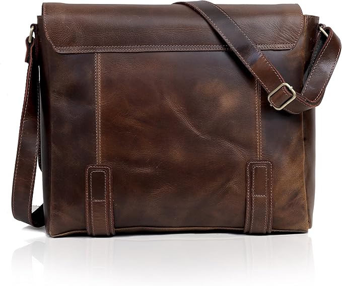 VC VINTAGE COUTURE Leather Messenger Bag for Men and Women - Laptop Briefcase Bag For College - Best Office Satchel Bag