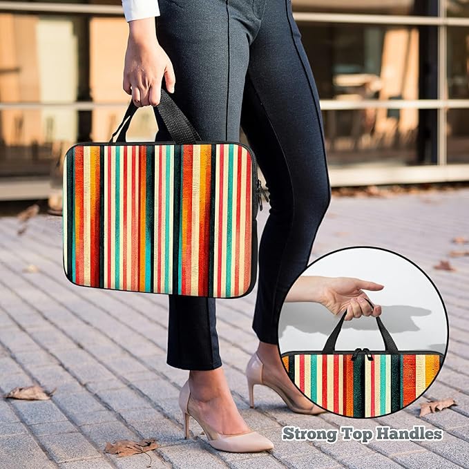Laptop Sleeve Case Bag 13 inch, Colorful Vertical Stripes Slim Carrying Case Durable Handbag Travel Laptop Bag for 13 inch MacBook Air M3/M2/Pro M2/ 13" iPad Pro/Air M4/M2 2024