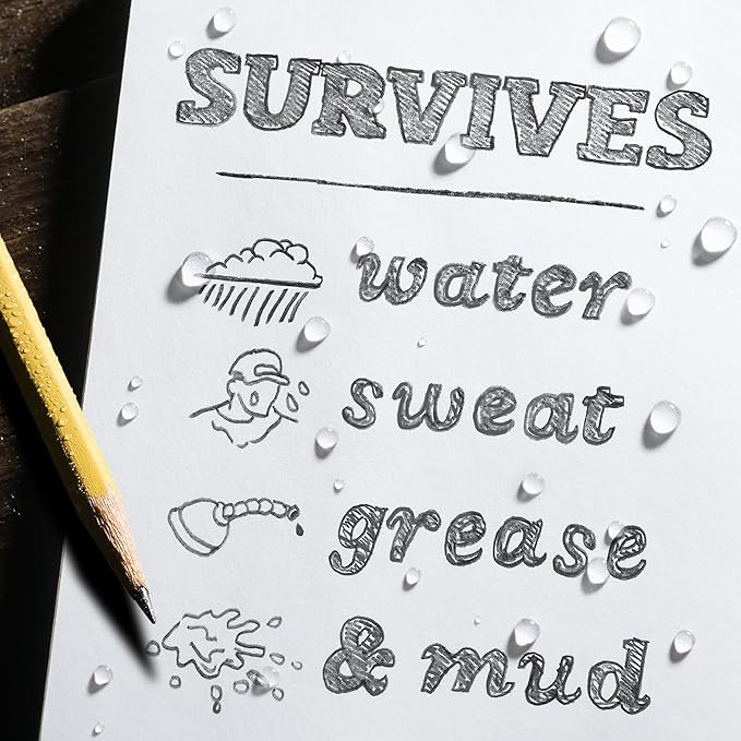 Rite in the Rain Weatherproof Top Spiral Notebook, 3" x 5", Yellow Cover, Universal Pattern, 3 Pack (No. 135-3X)