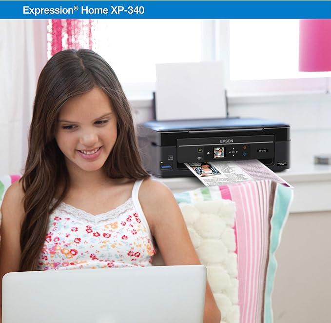 Epson Expression Home XP-340 Wireless Color Photo Printer with Scanner and Copier, Amazon Dash Replenishment Ready