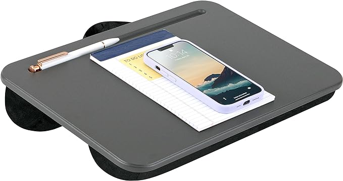 LAPGEAR Compact Lap Desk - Charcoal - Fits up to 15 Inch Laptops - Pack of 12 - Style No. 43005