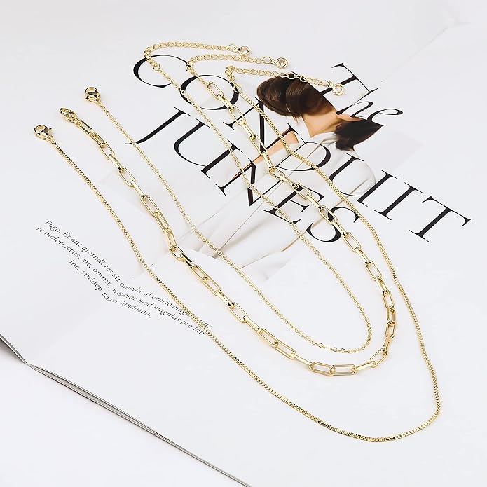 Herringbone Necklace for Women,Dainty Gold Necklace,14k Gold Plated Snake,Gold Chain Choker Necklaces,Simple Gold Layered Necklaces,Gold Jewelry Gift for Women