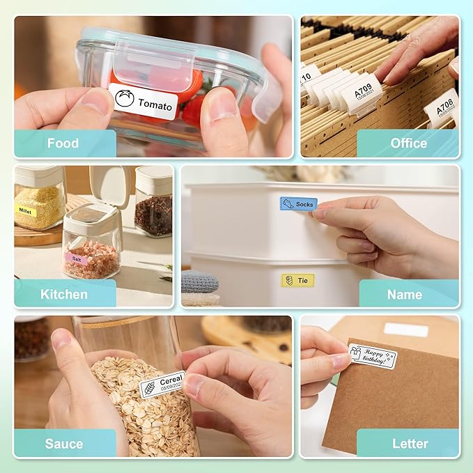 Nelko Label Maker Machine with Tape, P21 Bluetooth Label Printer, Wireless Mini Label Makers with Multiple Templates for Organizing Office Home, Blue