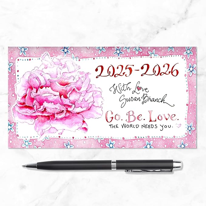 TF PUBLISHING 2025-2026 Susan Branch 2-Year Small Monthly Pocket Planner - 2-Page Large Calendar Grid and Lined Notes Section in Back - Monthly Day Planner for Purse - 3.5" x 6.5"