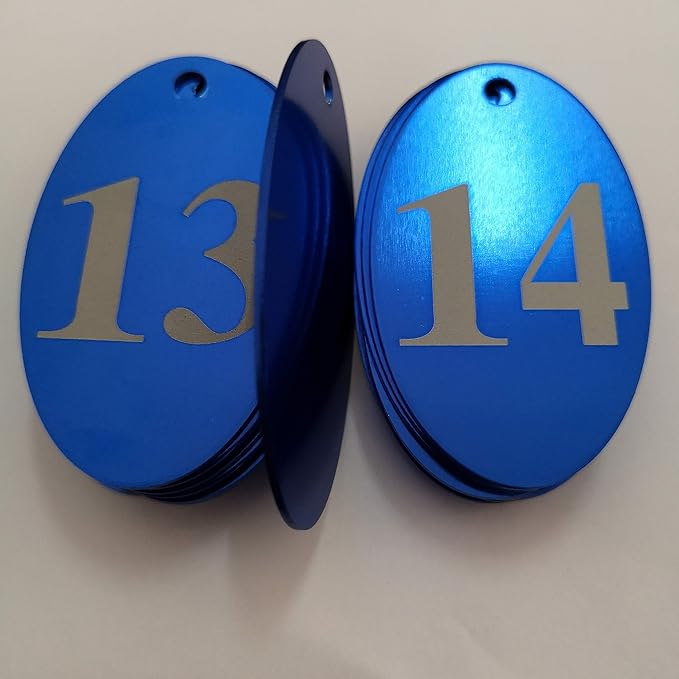 StayMax Aluminum Alloy Oval Number Tag Key Tag with Key Rings