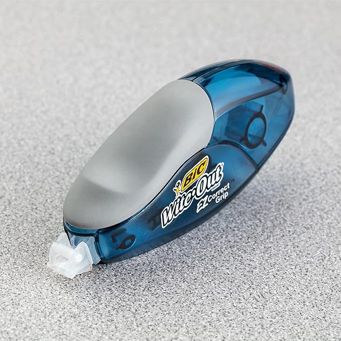 BIC Wite-Out Brand EZ Correct Grip Correction Tape, White, 6-Count