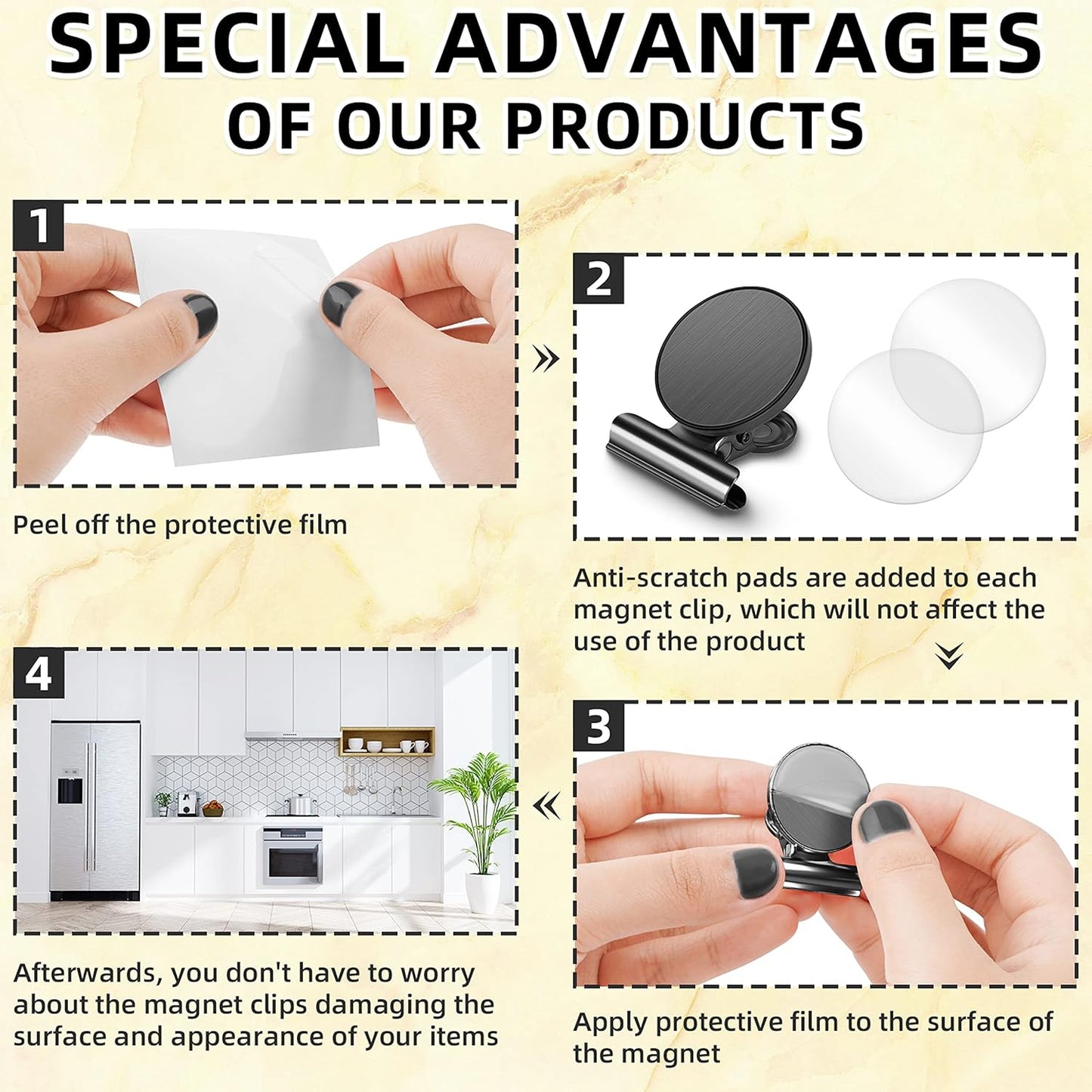 Grtard 24 Pack Magnetic Clips Heavy Duty, Black Magnet Clips for Fridge, Refrigerator Magnets, Strong Magnetic Clip, Scratch Free Magnets with Clip for Whiteboard, Refrigerator, Cruise, Locker