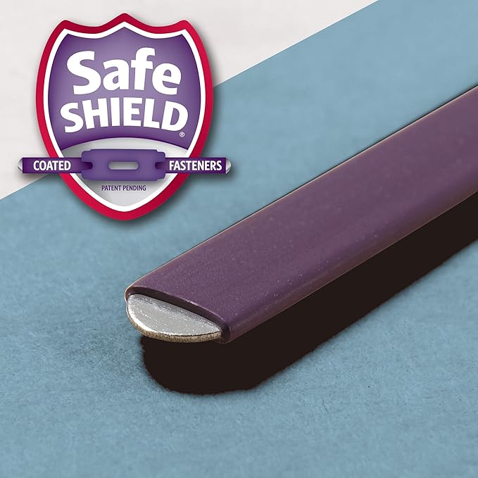 Smead Pressboard Classification File Folder with SafeSHIELD Fasteners, 1 Divider, 2" Expansion, Legal Size, Blue, 10 per Box (18730)