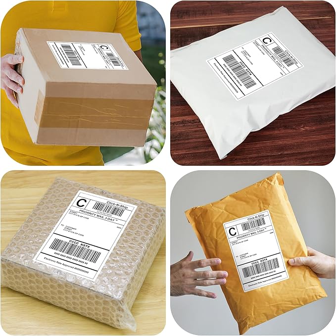 L LIKED 100 Shipping Labels - 4"x 6", Single Sheet, Printable Labels for Laser & Inkjet Printers, Self Adhesive Address Mailing Postage Labels Stickers (100 Sheets)