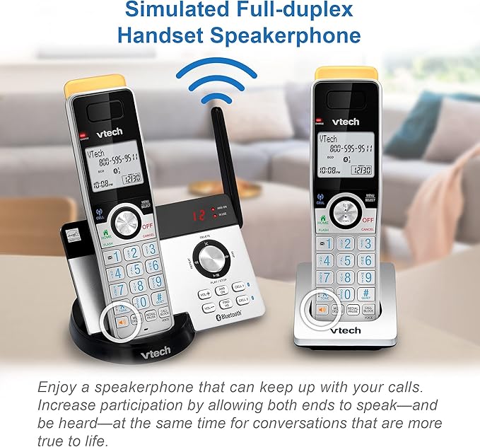 VTech IS8121-3 Super Long Range up to 2300 Feet DECT 6.0 Bluetooth 3 Handset Cordless Phone for Home with Answering Machine, Call Blocking, Connect to Cell, Intercom and Expandable to 5 Handsets