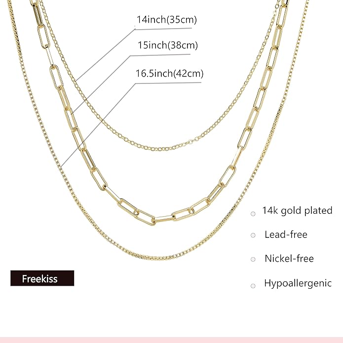 Herringbone Necklace for Women,Dainty Gold Necklace,14k Gold Plated Snake,Gold Chain Choker Necklaces,Simple Gold Layered Necklaces,Gold Jewelry Gift for Women