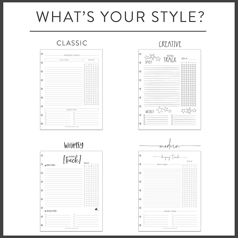 BetterNote Horizontal Undated Calendar Refill Pages for Disc Notebook, fits The Happy Planner, Discbound Levenger Circa, Staples Arc, TUL (Classic- 12 months, 9-Disc, 7"x9.25")