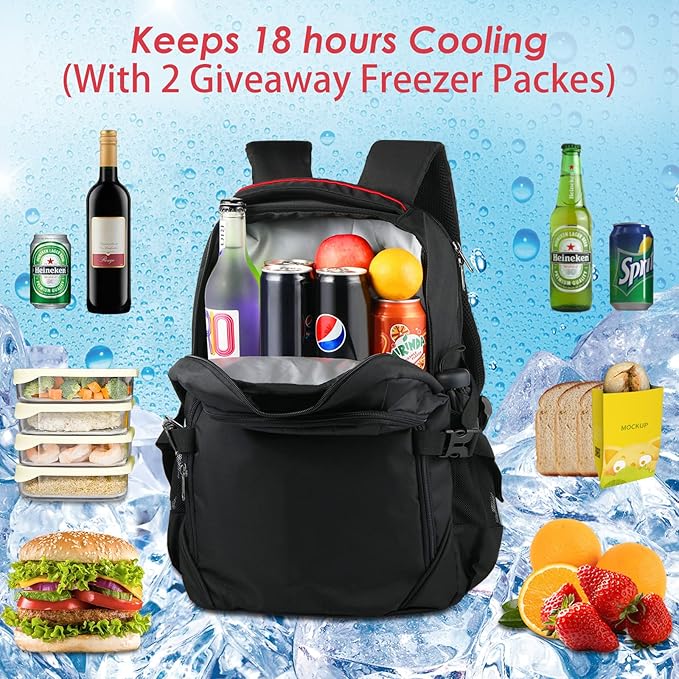 OUTXE Cooler Backpack 22L Insulated Cooler Bag for 15.6" Laptop Lunch Backpack for Work Daily Backpack