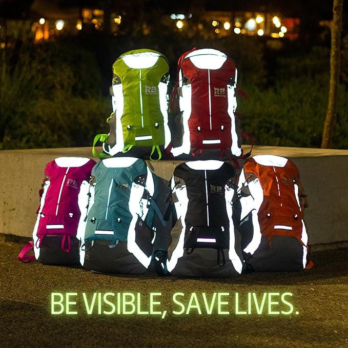 Reflective Motorcycle Backpack Lightweight, Water Resistant Casual Daypack with Laptop Pocket for Safe Commuter, Biking, and Daily Use. 35L Sport bookbag to Avoid Accidents (green backpack)