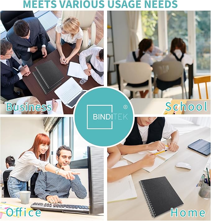 Binditek 50 Pack 16 Mil Sand-Textured Polycover, 11 x 17 Inches Binding Front and Back Covers, Lightly Textured Sand Finish, Heavyduty Binding Presentation Covers for Business Reports, Tabloid, Black