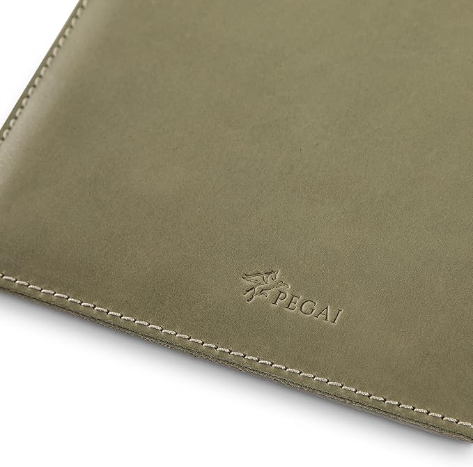 PEGAI Handmade 100% Leather Padfolio, Legal Pad Organizer for Business School Office Conference, Heavy Duty Full Grain Cow Hide Resume Interview Folio, Amazing Gift Idea | Marshall (Aqua)