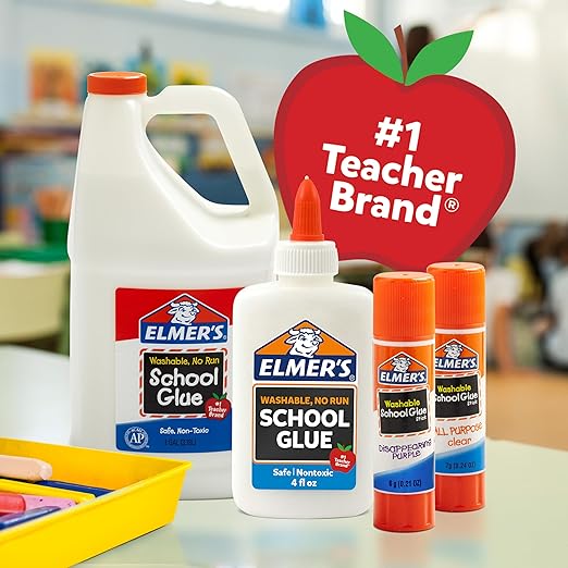 Elmer's Disappearing Purple School Glue Sticks, Washable, 7 Grams, 60 Count