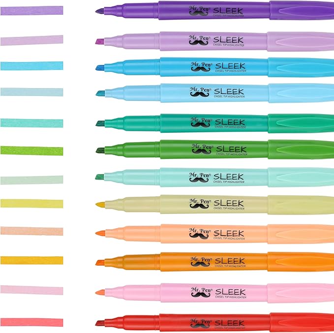 Mr. Pen- Highlighter Set, 96 Pack, Pastel Highlighters Chisel Tip, Bulk Highlighters Assorted Colors, Colored Highlighters Bulk, Highlighters No Bleed, Colorful Highlighters Pastel, Highlighter Pens