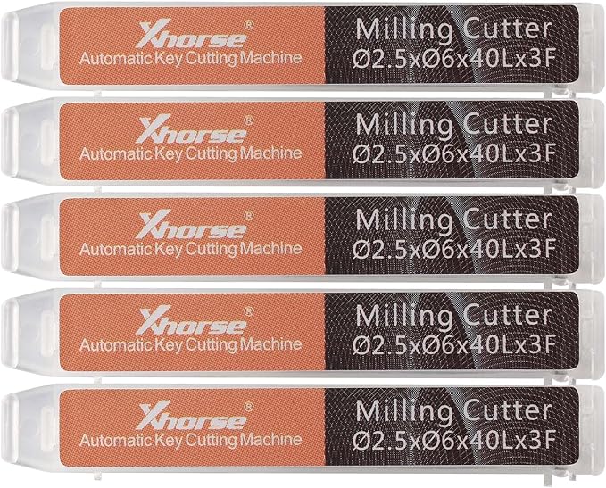 Xhorse 5 PCS Original 2.5mm Milling Cutter for Condor XC-Mini Plus/Plus II/XC-002 and Dolphin XP005/XP005L/XP007 Key Cutting Machine (2.5mm)