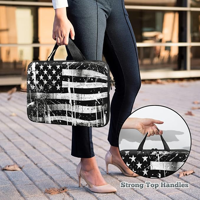 Universal Laptop Sleeve Tablet Case 12 inch, Retro Dirty Flag Slim Carrying Case Durable Handbag Travel Laptop Bag for Surface Pro 9 8 7/Laptop Go 2 3, MacBook Air 11/12