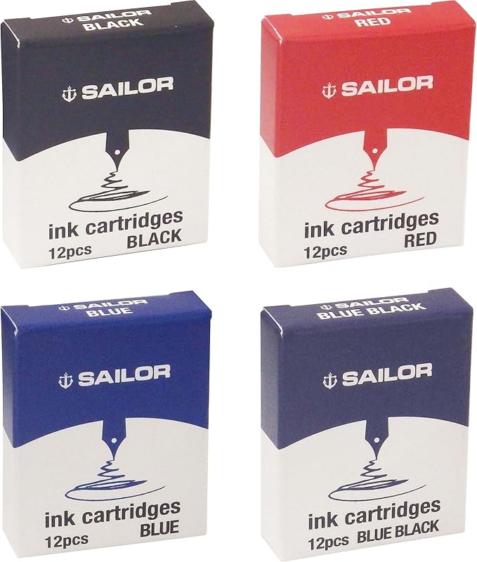 Sailor Refills Jentle Blue 12-Pack Fountain Pen Cartridge - 13-0402-140