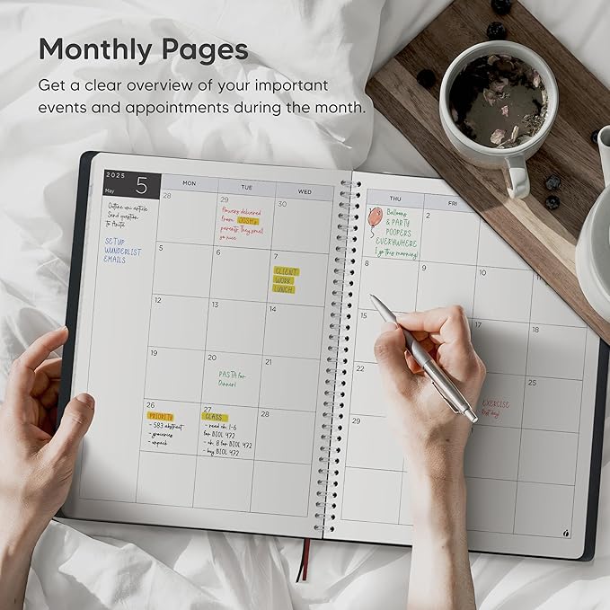 2025 Planner Weekly and Monthly – Hourly Appointment Book 2025 – Softcover, Twin-Wire Binding – Teacher Planner, Simple Design for Productivity – 8.5 x 11