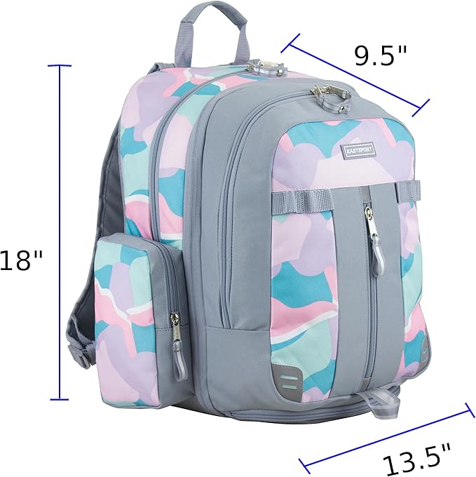Eastsport Extra Large Backpack Expandable Oversized for Travel Hiking Work Camping Sports Outdoors with Drawstring Bag Mochila De Viaje Abstract Joyful