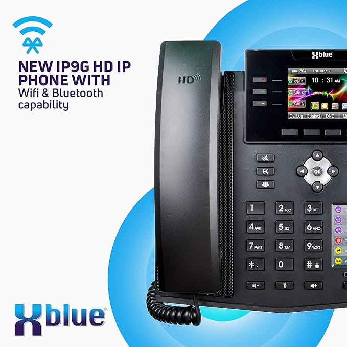 Xblue QB System Bundle with 8 IP9g IP Phones Including Auto Attendant, Voicemail, Cell & Remote Phone Extensions & Call Recording, Black, (QB1008)