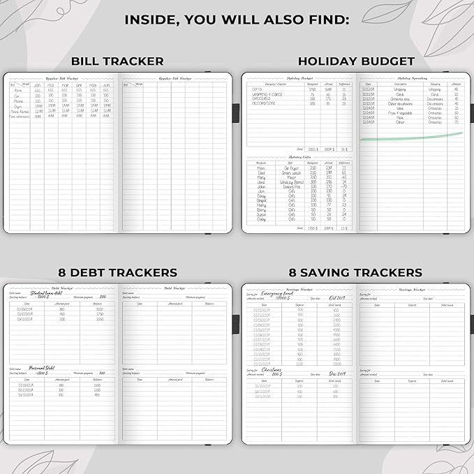 GoGirl Budget Planner – Monthly Financial Planner Organizer Budget Book. Expense Tracker Notebook Journal to Control Money, Compact (Black)