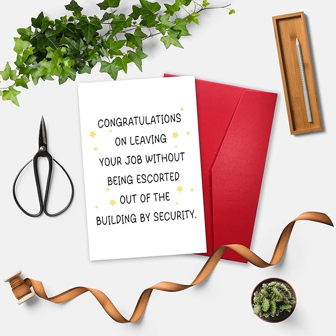 Funny Good Luck Retirement Card for Him & Her - Going Away & Coworker Leaving Card - Humorous for Friends & Family
