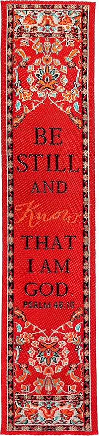 Be Still, Bulk Pack of 6 Woven Fabric Christian Bookmarks, Silky Soft Psalm 46:10 Flexible Bookmarker for Novels Books and Bibles, Religious Memory Verse Gift