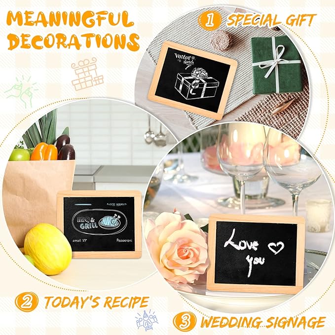 Chinco 12 Pcs Small Slate Chalkboard Mini Chalk Board with Frames Mini Board Signs School Supplies for Classroom Home Office