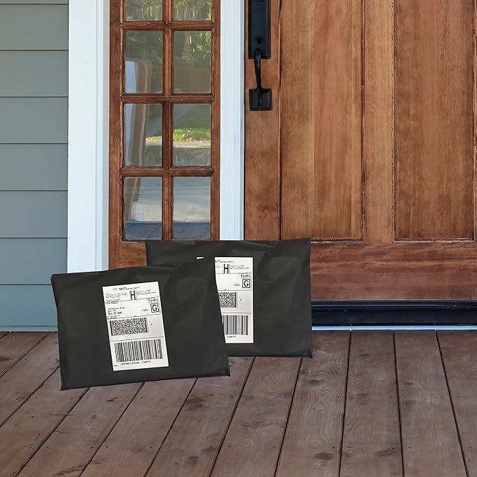 Colored Poly Mailers Pack of: Be creative with your packaging with Colored mailers (Black, 9" x 12" pack of 200)