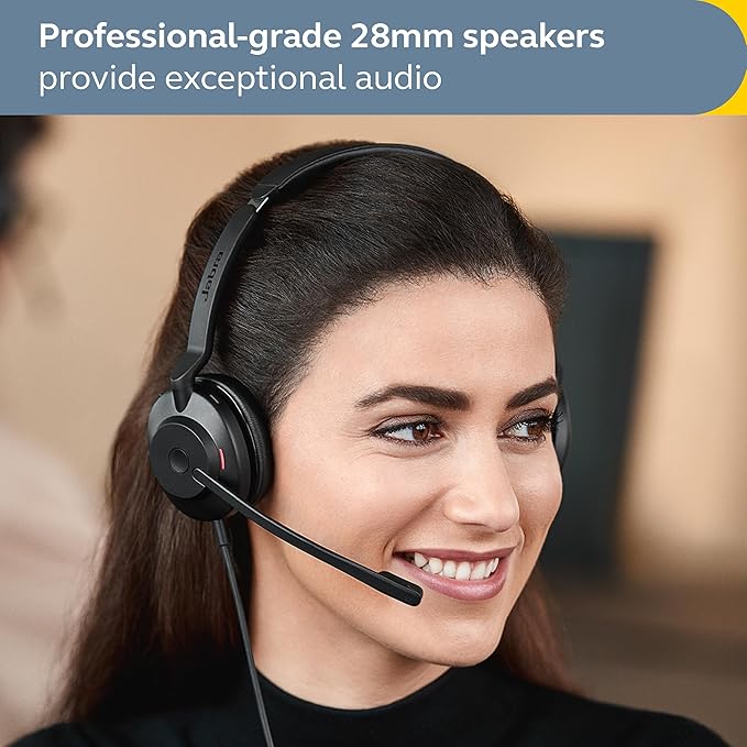 Jabra Evolve2 30 SE Wired Stereo Noise-Cancelling Headset - Features 2-Mic Call Technology and USB-C Cable - Works with All Leading Unified Communications Platforms Such as Zoom & Google Meet - Black