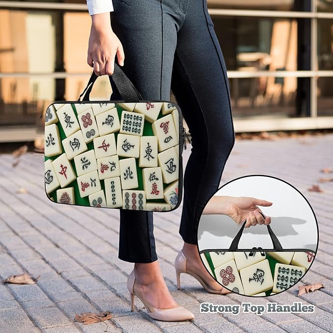 Universal Tablet Laptop Sleeve Case 10 inch, Mahjong Slim Carrying Case Durable Handbag Travel Laptop Bag for 7 to 10-inch Laptops/Notebook/Kids Tablet/ipad/eBook Readers