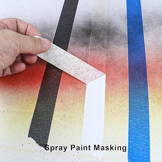 4 Pack White Artist Tape - Art Masking Tape for Watercolor Paper, Canvas Acrylic Painting, Curves, Framing, Paint, Gouache, Console - Acid Free Drafting Tape 1/4" (0.25") Wide - 360FT Total
