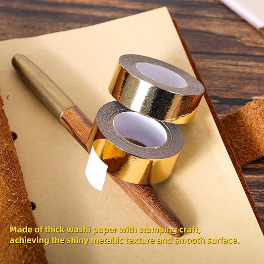 Solid Foil Washi Tape - Low Tack Self Adhesive Decorative Washi Tape Shiny Metallic Color - 3/5 Inch Wide and 66 FT Long Total, Pink