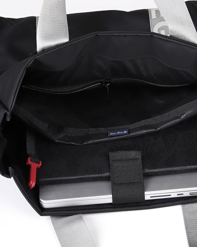 ZIMEGO Unisex Two-Tone Gym Tote Bag - Stylish Everyday Travel Tote with Double Top Handles