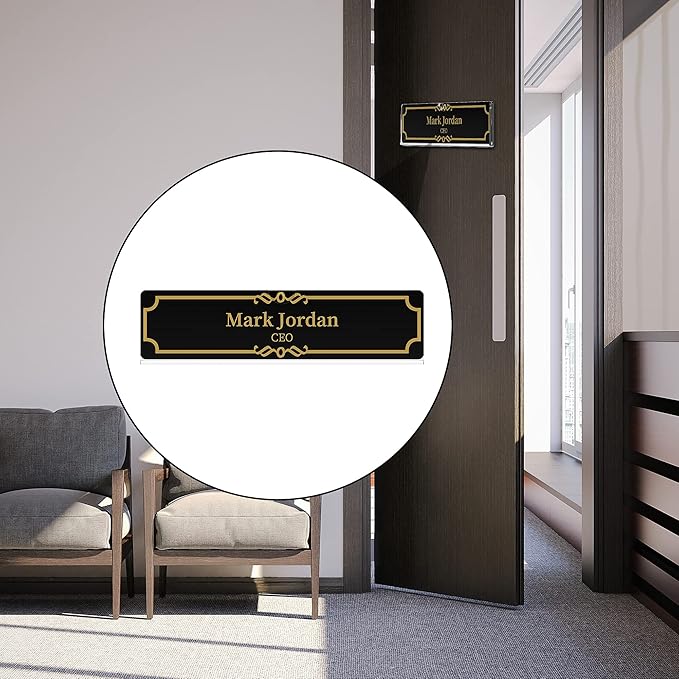 Acrylic Wall Name Plate Holder, Office Name Plate with Adhesive Tapes, Door Name Plate Wall Nameplate Clear Sign Holder Frame, 2"x8", 5 Pack