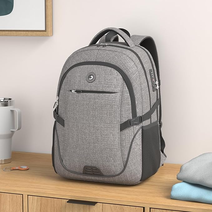 SHRRADOO Travel Laptop Backpack, Business Anti Theft Slim Durable Laptops Backpack with USB Charging Port, College High School Computer Bag for Men Women Fits 16.3 Inch Notebook