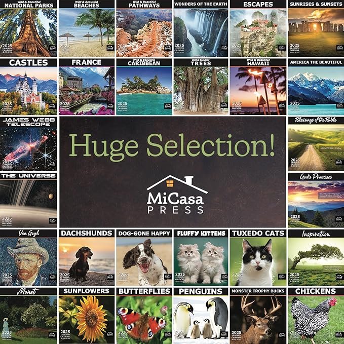 MICASA German Shepherds Mini 2025 Wall Calendar 12 Month | 7" x 14" Open | Thick & Sturdy Paper | Giftable | Calendar 2025